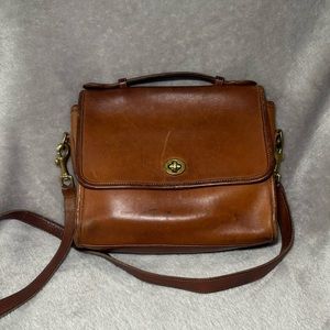 Vintage Coach Court Top Handle Genuine Leather Crossbody Purse
